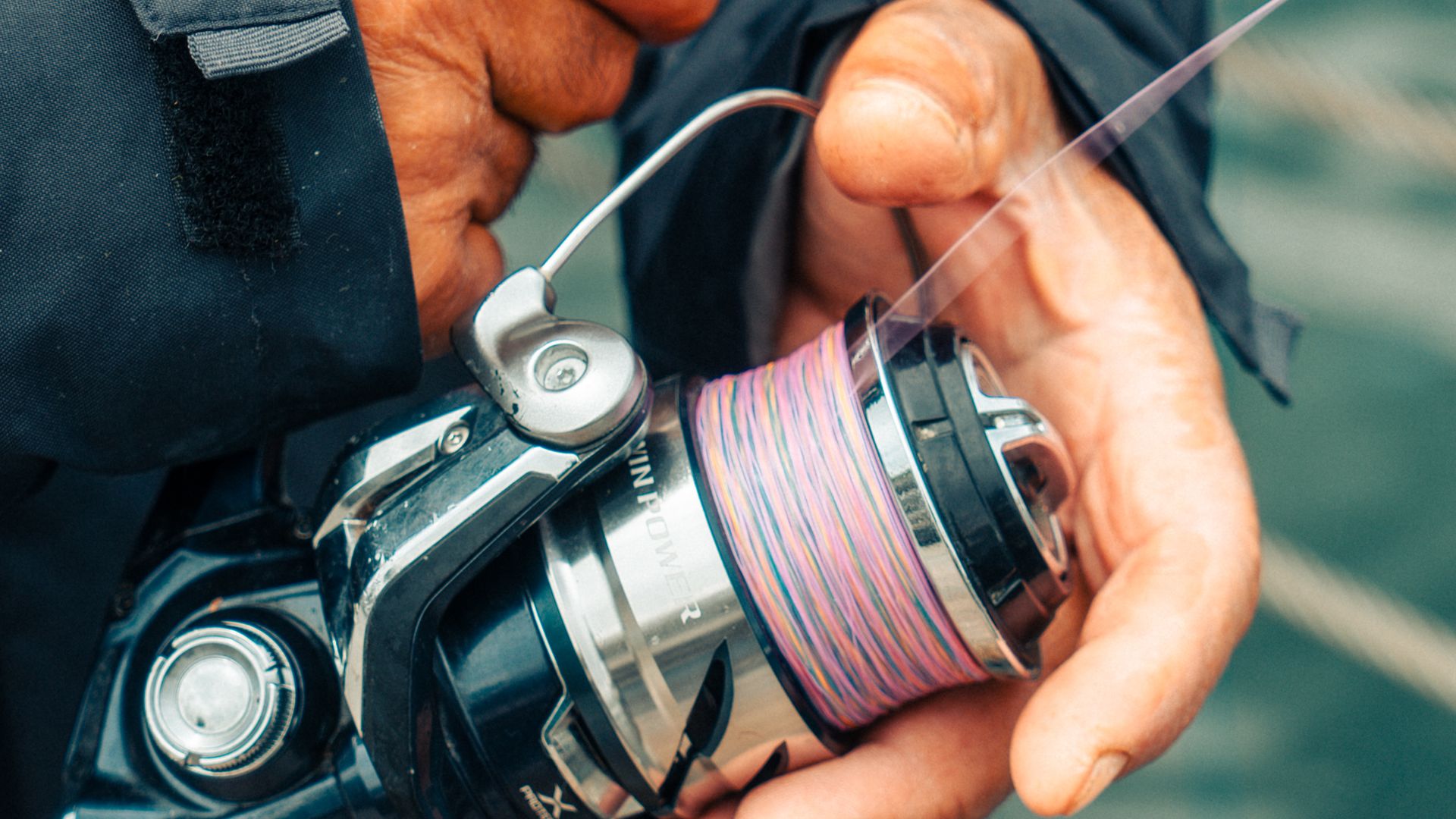 Fishing reel loaded with fresh line